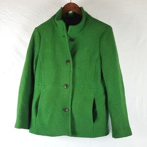 Lands' End Vibrant Green Pea Coat